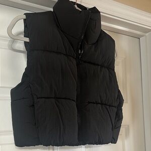 Divided Black Quilted Vest